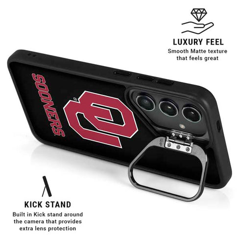 University of Oklahoma Sooners Black Galaxy S24 FE Kickstand Case